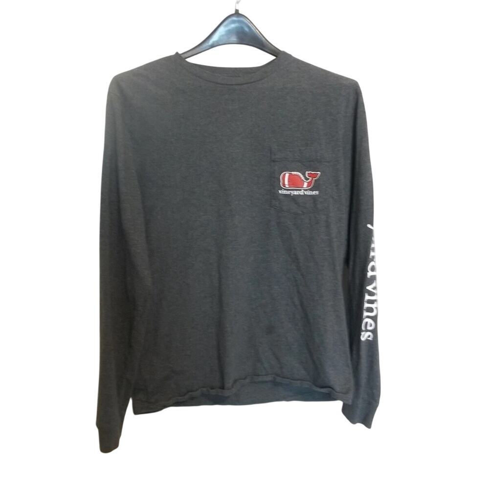 Vineyard Vines Football Whale Long-Sleeve Pocket Tee Size XS